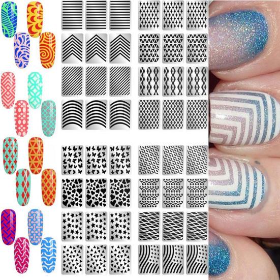 3 Sheet Nail Art Transfer Stickers 3D Design French Manicure Tips Decal Tool