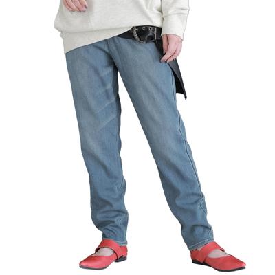 Oshare Walker Denim Leggings for Long Pants with Fleece Loose Elastic and Pin0063 n'OrLABEL Velvet-Lined Women, Lining, Warm, Stretch, Fit, Waist,