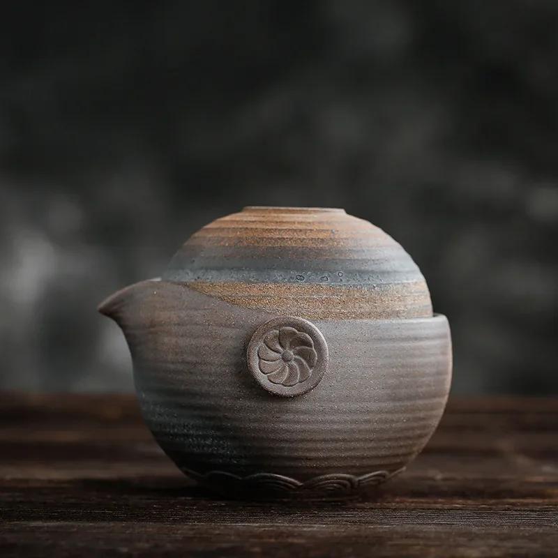 

Creative Quik Cup A Cup of A Pot of Earthenware Outdoor Portable Travel Tea Set Gifts Tea Pot with Cup Porcelain