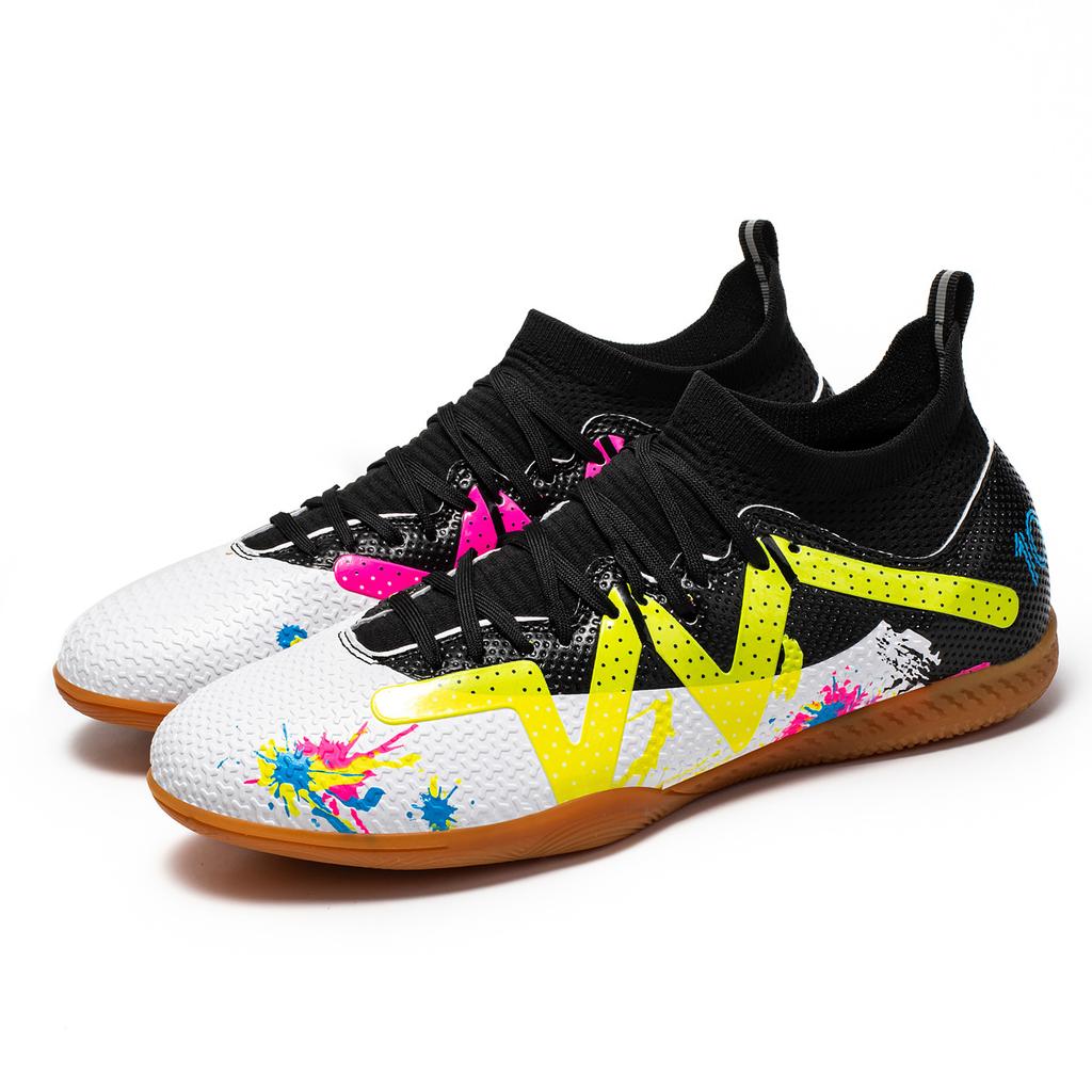 Indoor Ic High-Top Football Shoes, Flat-Bottomed Non-Slip Cement Floor, Wooden Floor, Men, Women And Children, Youth Training Shoes