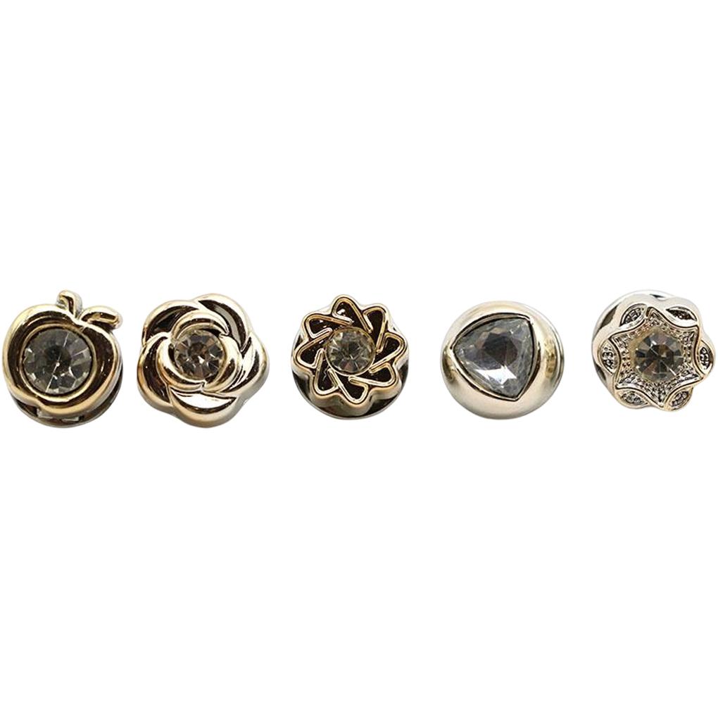 1 Set Shirt Sweater Shank Button Replacement Clothes Blouse Coat Hat Rhinestone Metal Buttons Brooch Pin Badge Sewing