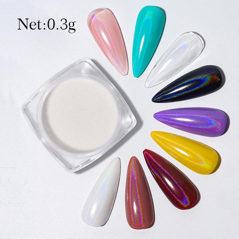 

Универсальная лазерная пудра для нейл-арта, японские цветные волшебные зеркальные блестки, лазерные зеркальные радужные блестки Universal transparent laser powder
