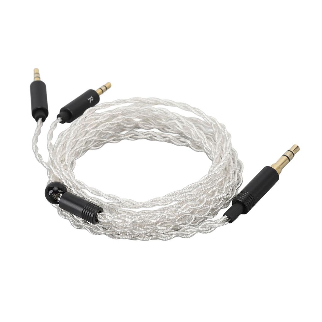 Earphone Cable Replacement Silver Plated Copper 3.5mm To Dual 2.5mm Plug Headphone Sound Wire 1.2m for HE400S HE‑400I