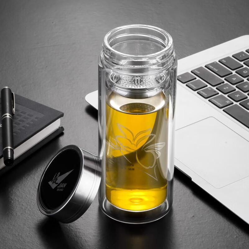Fuguang Double-Walled Borosilicate Glass Tea Separation Mug