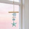 Seaglass Hanging Decoration Handmade Bohemian Coastal Nautical Starfish Sea Glass Art Home Office Beach House Wall Ornament Pendant
