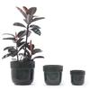 Handmade Ceramic Plant Pot Set 3-Piece (diameter 38/30.5/23 cm), Glossy Dark Green with Vertical Groove Trim, Frost-Resistant, with Drainage Holes