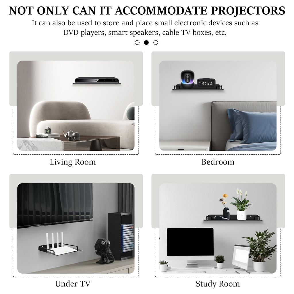 Universal Wall-mounted Projector Shelf  Aluminum Alloy Multi-purpose WiFi Set-top Box Stand Easy Dissipate Heat for Home