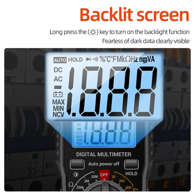 Digital Multimeter Pen Meter USB Charge Voltmeter Auto Ranges Voltage Tester Backlight Flashlight Sensitivity Adjustable