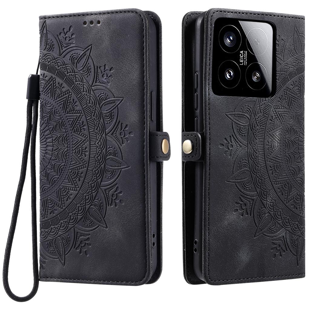Style 016 For Xiaomi 15 Case Skin Feel Totem Imprinted Wallet Leather Phone Cover