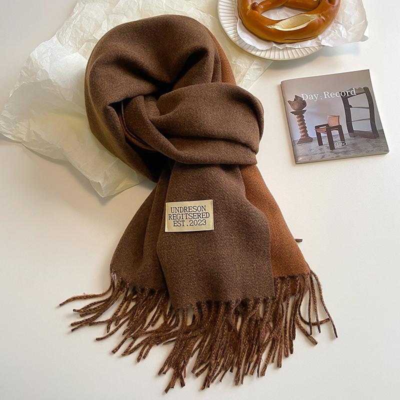 Luxury 2 Colours Cashmere Scarf Women Autumn Winter Shawl Pashmina Handkerchief Lady Pareo Soft Outdoor Windproof Travel Bufanda
