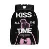 Kiss All the Time Backpack 2026 Music Aesthetic Backpacks Student Travel Big School Bags Colorful Rucksack