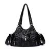 Bolso de Hombro Vintage de Cuero PU Bolsos Multibolsillos para Mujer Casual Gran Capacidad Chica Retro Diseñador Bandolera Bolsos Hobo