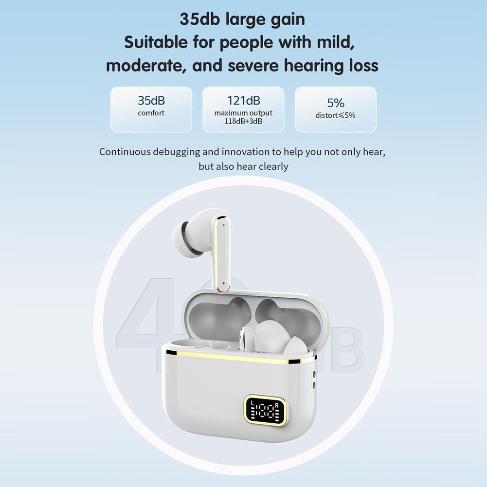 Hearing Aids Bluetooth-Compatible 5.4 Sports Earbuds Touch TWS Headphones with Charging Box Hearing Sound Amplifier for Elderly