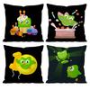 Cute D-Duolingos Pillow Case Anti-dustmite Pillowcase Invisible zipper silky short plush Sofa cushion cover