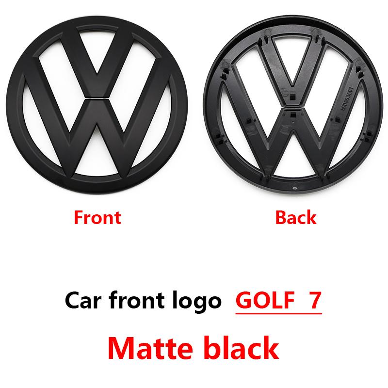 Chrome Silver/Glossy Black Front Radiator Grille & Rear Trunk Lid Emblems for VW Golf 7 (2014 - 2017) - Auto Badge Accessories
