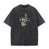 Skull Snake Print T-Shirt, Loose Fit Unisex Streetwear Tee, Black