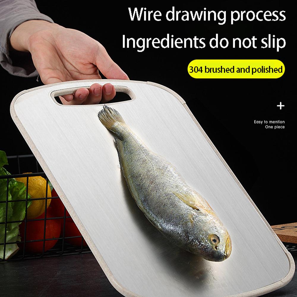 304 Edelstahl Schneidebrett Schimmelresistent Heimküche Lebensmittel Ergänzungspaneel Obst Rollnudel Schneidebrett Teigbrett