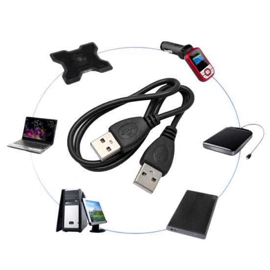 Schwarzes USB 2.0-Stecker-zu-Stecker-Verlängerungsstecker-Adapterkabel, Datenkabel, 0,5 m