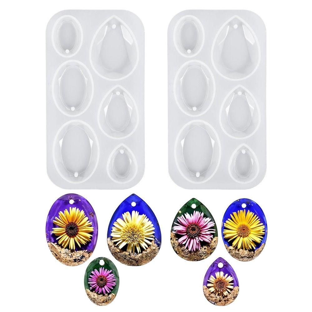 with Hanging Hole Resin Jewelry Mold 6 Cavities Epoxy Resin Mold Resin Casting Mold  Jewelry Making