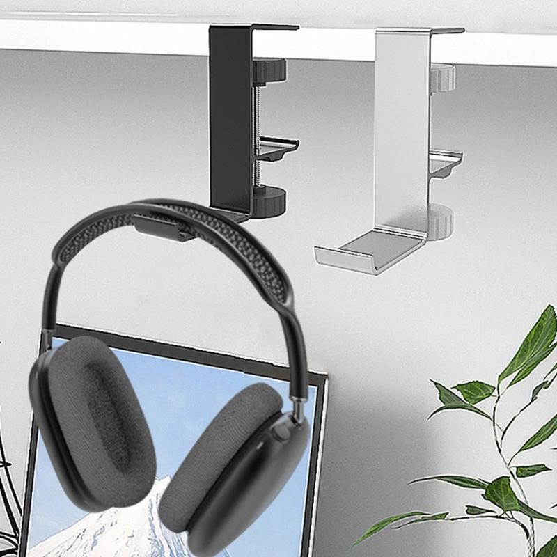 Aluminum Alloy Headphone Stand Display Holder Rack Clip on Designing for Desk Space Saving and Easy Installation