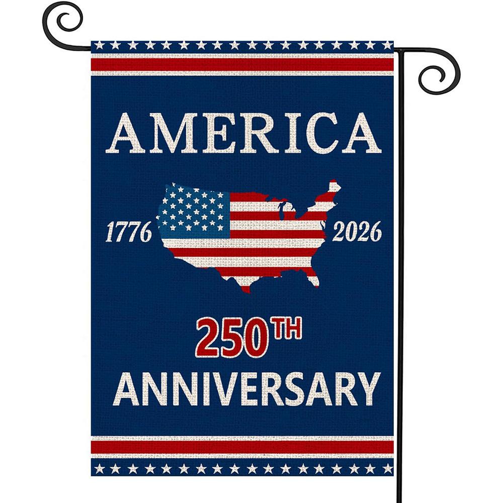 USA 250th Anniversary Garden Flag,250th Anniversary Double Sided Vertical Outdoor Banner for 4th of July Garden Flag 30X45CM