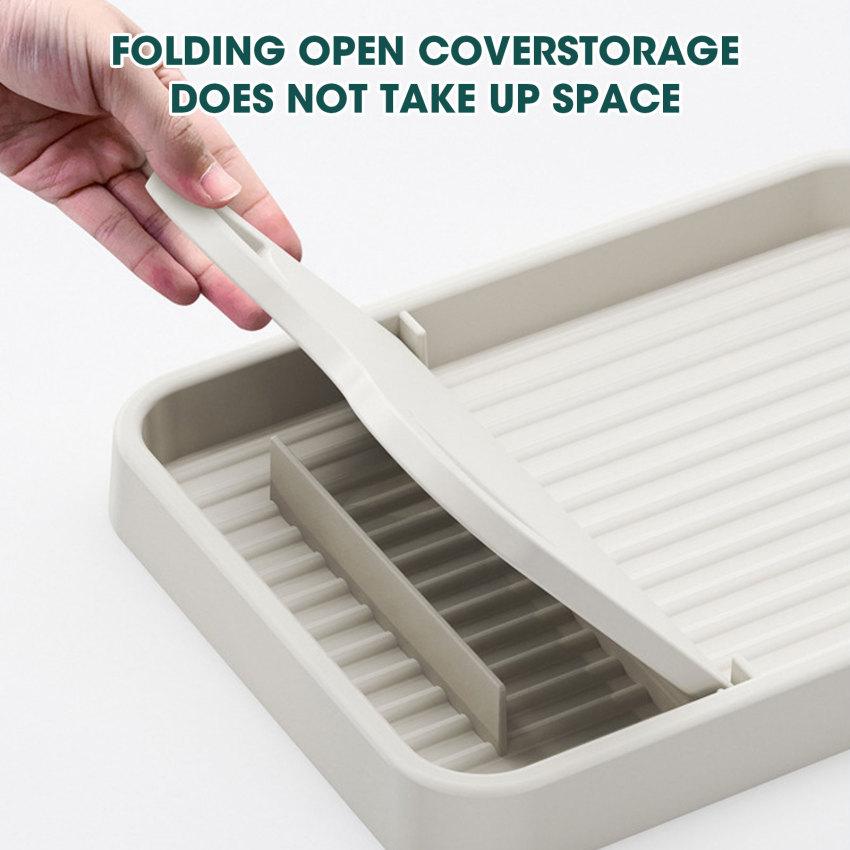 Kitchen Spatula Storage Rack Foldable Plastic Cookware Storage Rack Anti Slip Draining Pot Lid Storage Rack Kitchen Accessories