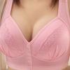 Large Size Button-style Breastfeeding Mother Beautiful Back Bra Breast Lift Gathered Side Breast No Wire Fat Mm Bra
