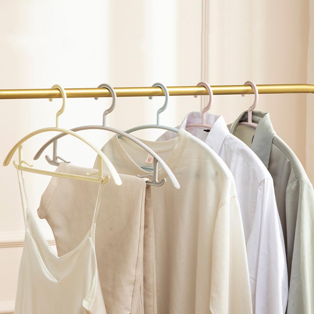 10pc Unmarked Anti-slip Clothes Hanger Dormitory Bed Clothes Hanger Household Thick Clothes Stand Adult Plastic Clothes Support Clothes Drying Rack