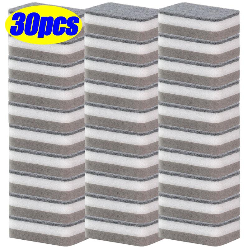 50/5pcs Magic Cleaning Sponges Double-sided Reusable Kitchen Sponge Wipes Pan Pot Dishwashing Scouring Pads Brush Clean Tools