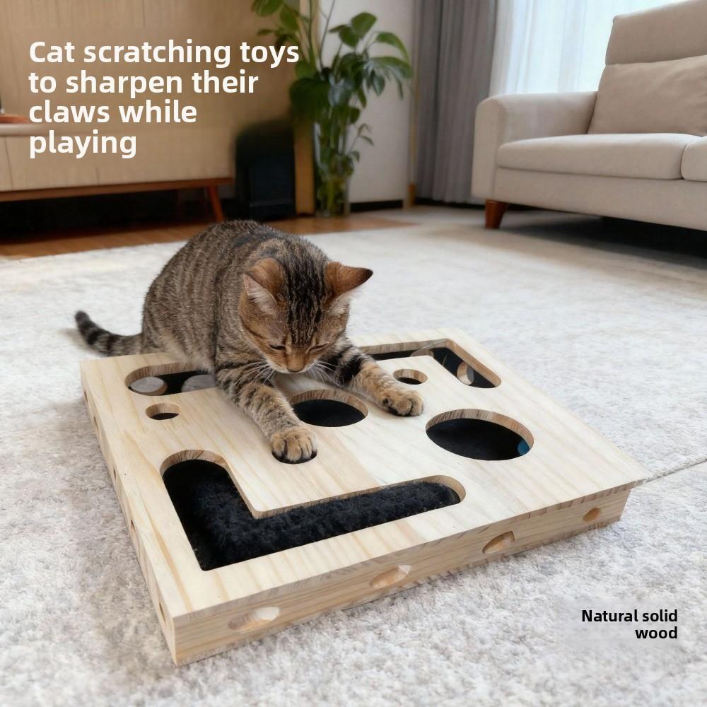 Schleifpapier im Inneren von Kratzbäumen mit Glöckchenball Katzenspielzeug für Bewegung Kätzchen