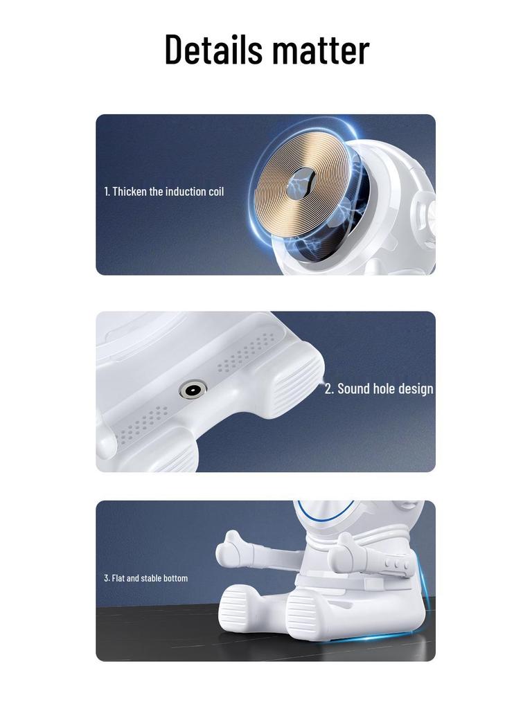 Creative Astronaut Wireless Phone Charger and Holder for Apple & Huawei