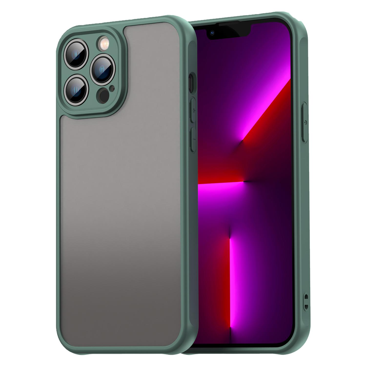 

For iPhone 13 Pro Case Drop Proof Airbags Frosted Translucent PC + TPU Phone Back Cover C