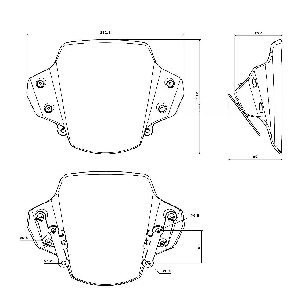 Motorcycle Windshield Windscreen Front Wind Screen for YAMAHA MT-09 MT09 MT 09 2021 2022 2023 21 22 23