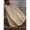 Summer Daisy Print Top Sleeveless Round Neck Casual Vest for Women's Cotton and Linen Blouses & Shirts
