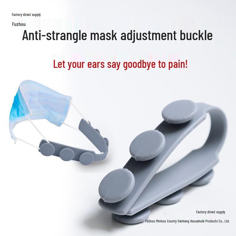 

Adjustable Anti-Ear-Strain Mask Strap for Kids - Comfortable Ear Protection Lanyard 2 Pack - Duo (Grey)