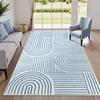 Modern Boho Geometric Arch Print Area Rug for Living Room Minimalist Abstract Line Pattern FloorMat NonSlip Rug for Bedroom Sofa
