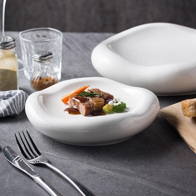 Nordic Clouds Special-Shaped Plate Ins Style Fashion Artistic Conception Plate Characteristic White Plate Creative Restaurant Hotel Ceramic Tableware