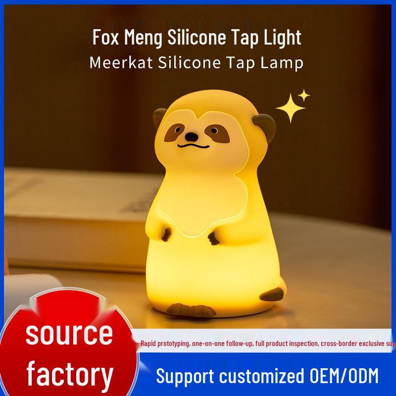 Fennec Fox Rechargeable Silicone Night Light - Tap to Illuminate Bedside Lamp