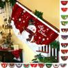 90x45cm Christmas Bunting Fan Flag Polyester Hanging Fan-shaped Flag Banner Snowman with Metal Grommet