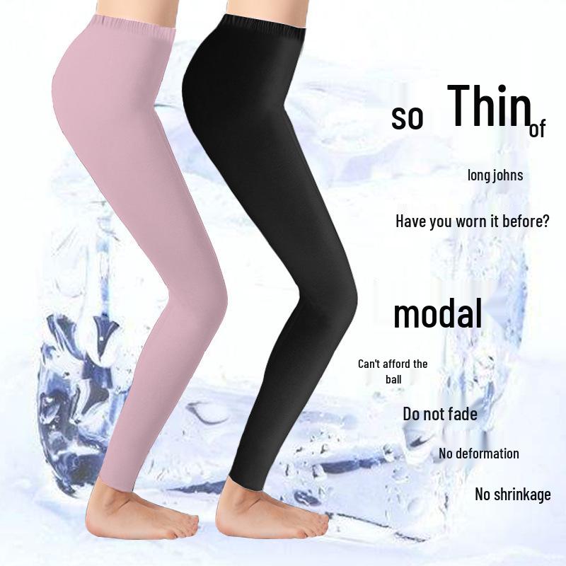 Leggings da Donna Ultra-Sottili in Modal - Miscela di Cotone e Seta di Ghiaccio, Taglie Forti, Abbigliamento Autunnale ed Estivo
