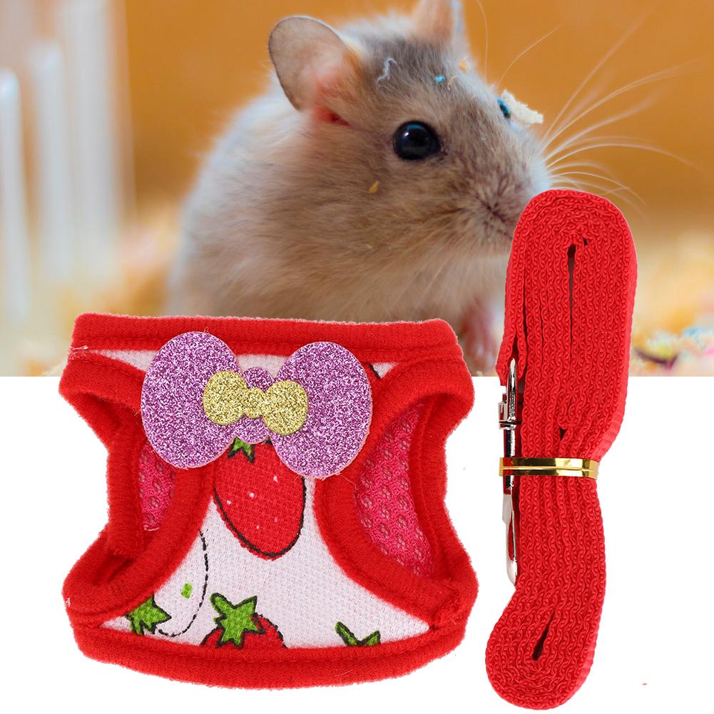 Small Pet Animal Leash Harness Set Comfortable Chest Strap Traction Vest for Rabbit Hamster Guinea PigS