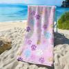 Pattern of Paw Prints of Adorable Animals Polyester Microfiber Beach Towel Is Highly Absorbent, Suitable Swimming Beach Outings