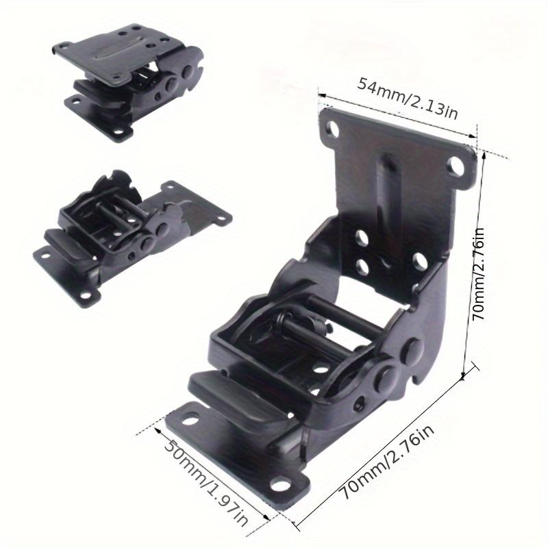 2/4pcs Foldable Bracket Self-Lock Hinge Hardware With Screws Lock Extension Support For Table Leg, Bed Leg, Workbench, Black