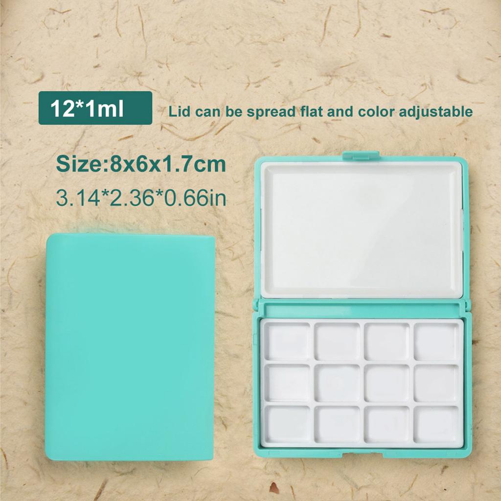 Portable Paint Palette Box 12 Well 24 Well Watercolor Paint Palette Case Folding Paint Palette Box Paint Mixing Tray