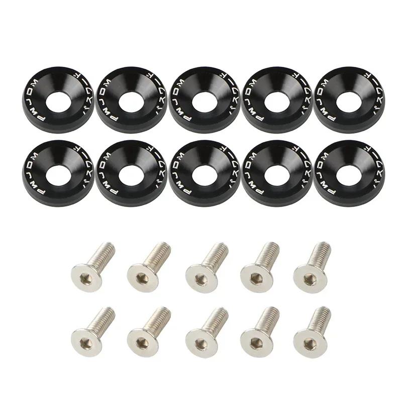 Car Modified Hex Fasteners Fender Washer License Plate Bolts Engine Bumper Decorative License Frame Screws Car styling 10PCS