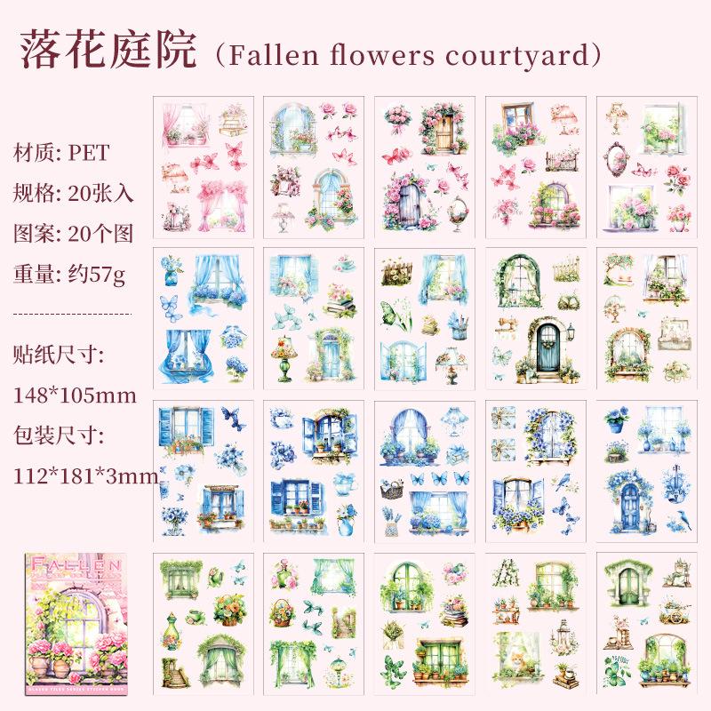 20 Sheets Flower garden Stickers Adhesive Diy Diary Album Scrapbooking Planner handmade Junk Journal Supplies