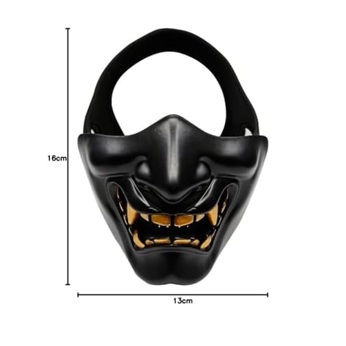 PHOENIX IKKI Hannya Mask, Cosplay Mask for Halloween, Parties, Airsoft, Breathable, Tactical Gear, Half Face Guard, TPU Material, Available In 8 Color