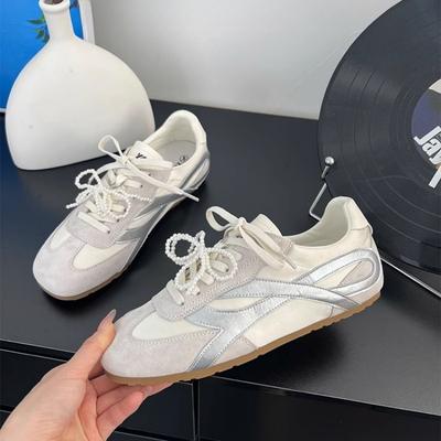 Versión de cuero suave~ aumento de altura interior 4 cm zapatos retro Forrest Gump 2025 nuevas zapatillas de entrenamiento alemanas versátiles para deportes y ocio zapatillas de skate