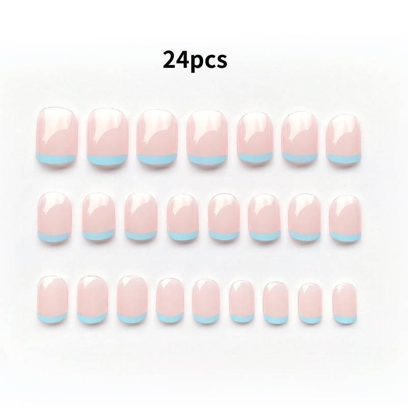 Unique 2020 Chinese Brand Nail Art Stickers With Removable French Fake Nails In Gel Glue And Jelly Double-sided Design