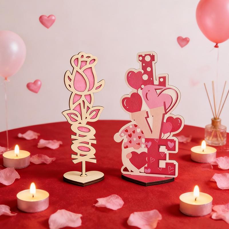 KISS Figuren Schreibtischornamente Valentinstag 2026 Herzförmiges Ornament Hochzeits-Tischdeko Herzstatuen